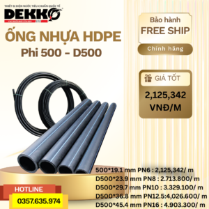 Ống Nhựa HDPE DEKKO Phi 500