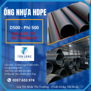 Ống Nhựa HDPE Tân Long 2 Vách Phi 500